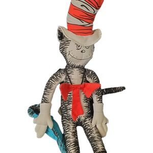 Vintage Cat in the Hat Plush 18" Doll With Umbrella Dr. Seuss Random House 1994